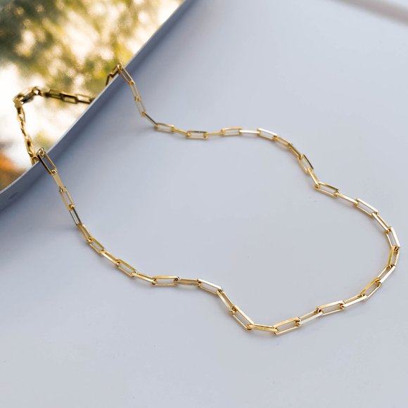 18K Gold Plated Link Necklace (16" or 18") - Picture 4 of 13